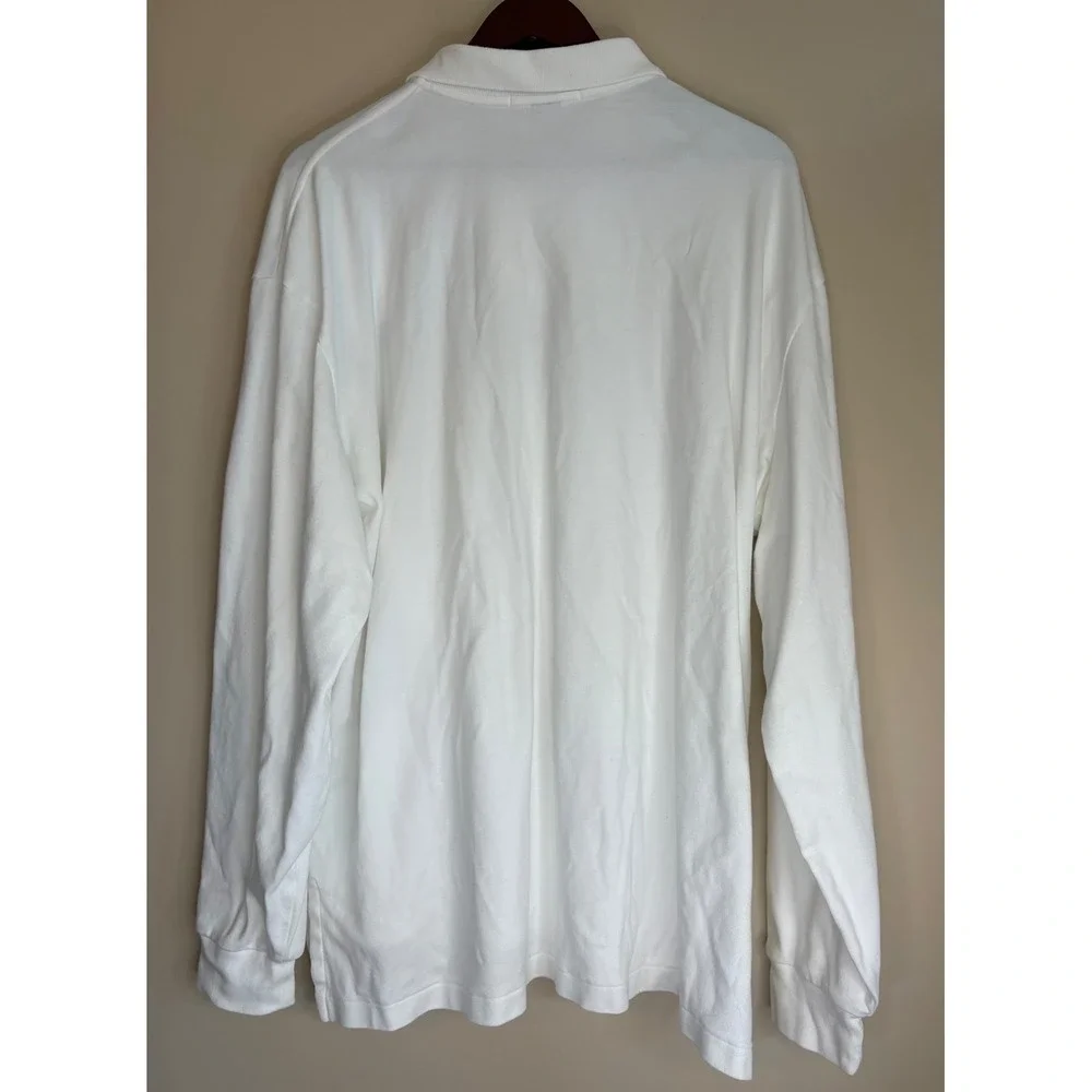 Polo Ralph Lauren Men XXL White Long Sleeve Soft Interlock Cotton Polo Shirt
